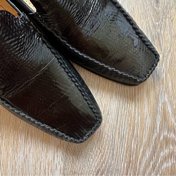 Super Varese Black Patent Leather Loafers Vero Cuoio Italiano Made In Italy - 41 - Picture 3 of 14